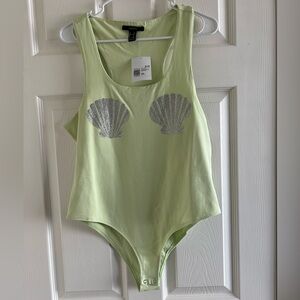 Forever 21 Green Shell Design Bodysuit